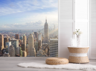 Фотошпалери сонце над шпилями багатоповерхівок - 2