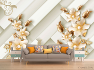 Фотообои Золотые цветы 3д - 1