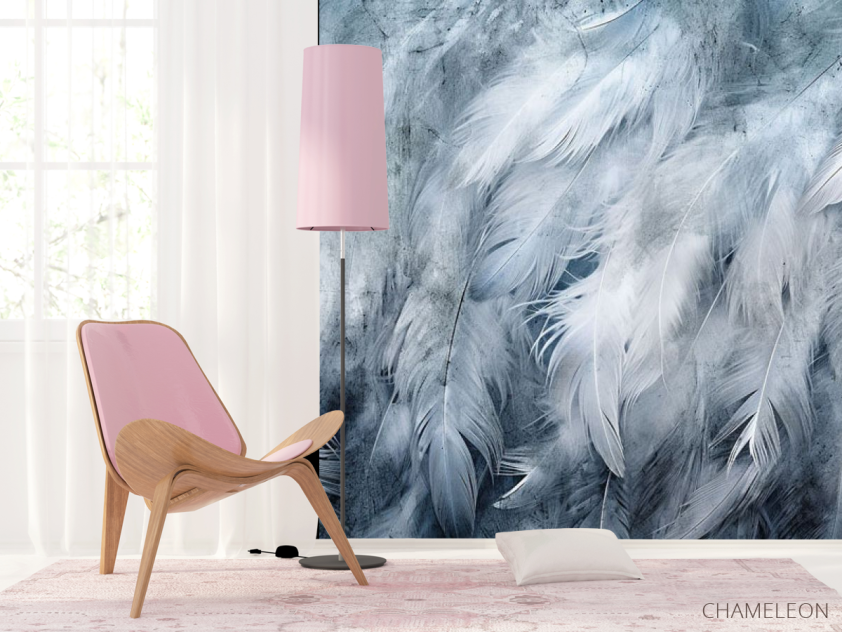 Фотошпалери Пір'я сині - 4