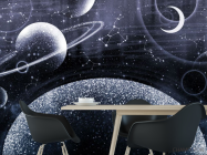 Фотошпалери дизайнерські планети бежевий відтінок - 1