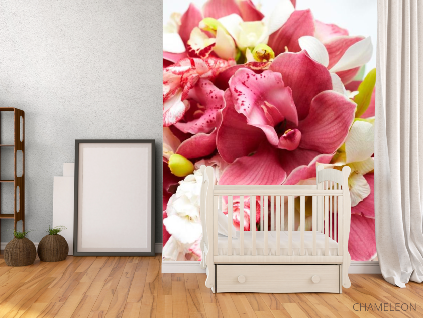 Фотообои Орхидеи бардовые и белые - 2