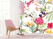 Фотообои рисунок листики и цветочки - 4