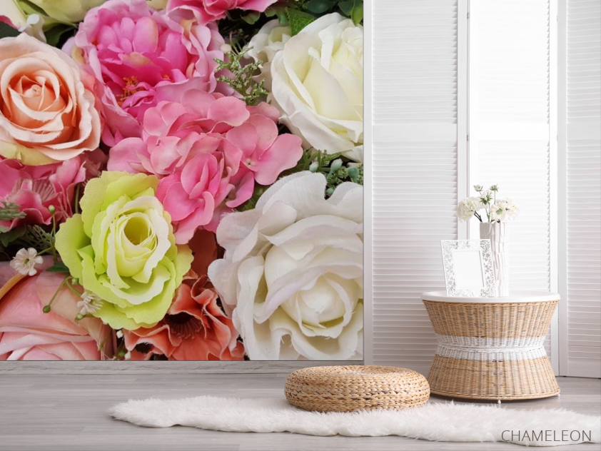 Фотошпалери квіти з тканини - 2