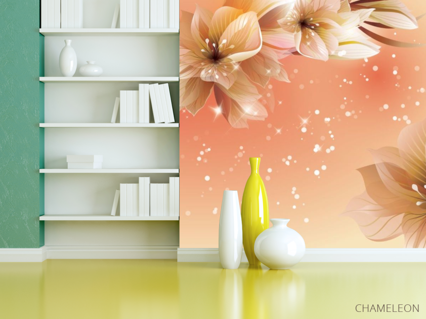 Фотошпалери 3D чарівні квіти - 3