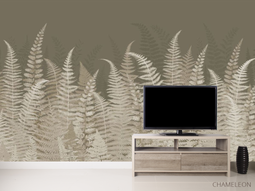 Фотообои Листья папоротнику хаки - 2