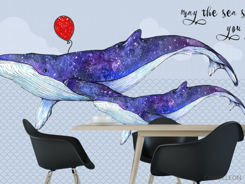 Фотообои Синие киты - 1