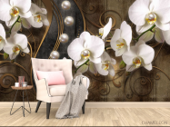 Фотообои 3д белые орхидеи - 4