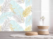 Фотошпалери пір'я з золотом - 2