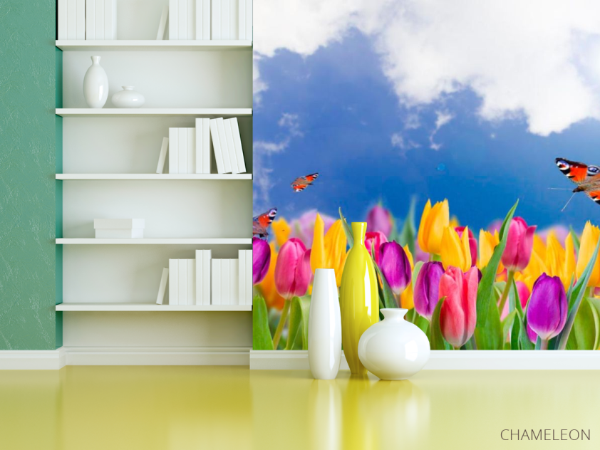 Фотошпалери Тюльпани і метелики - 3