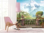 Фотообои Фреска балкон  с видом на горы - 4