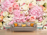 Фотообои нежные бело-розовые цветы - 1