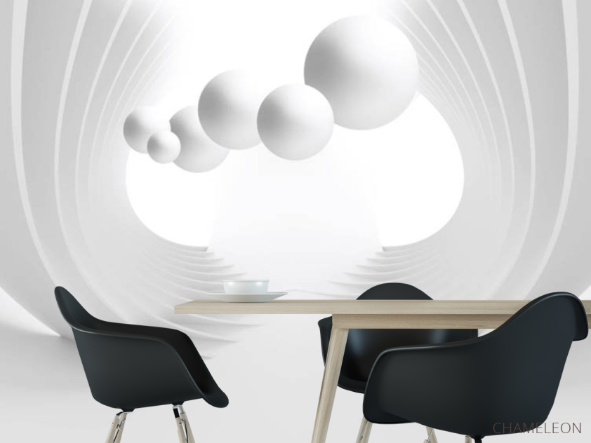 Фотошпалери 3D кулі сірі - 1