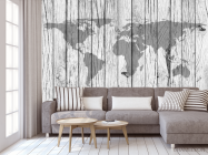 Фотообои Карта на фоне дерева - 3