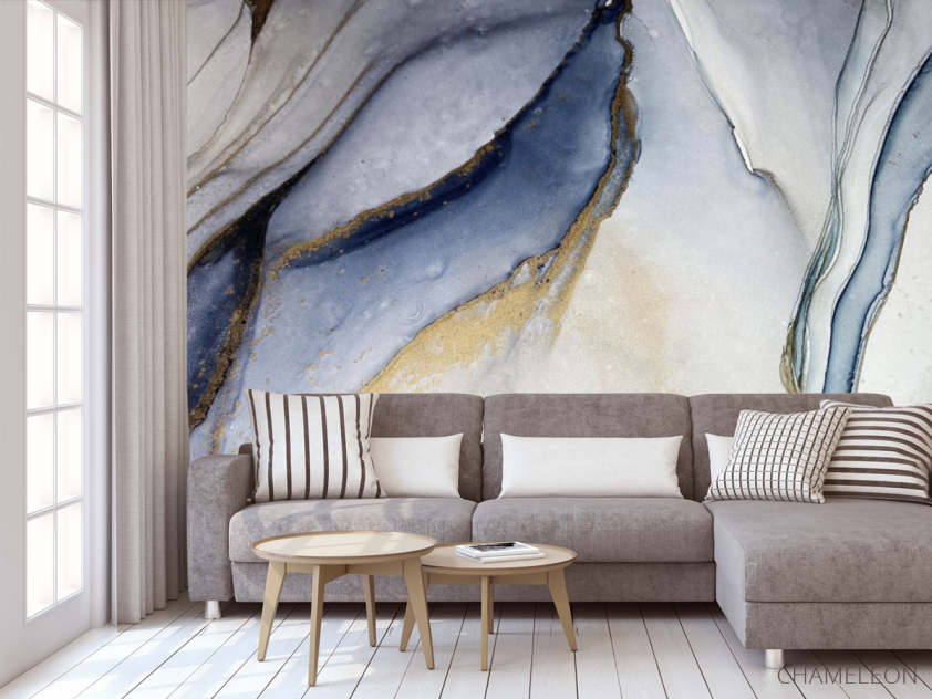 Фотообои fluid art  в синих оттенках - 3