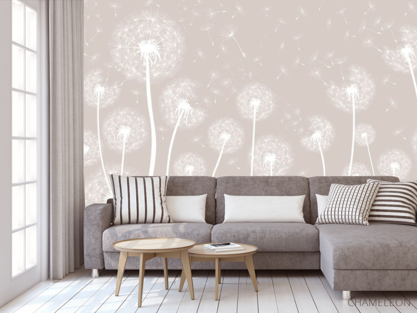 Фотообои Одуванчики бежевые - 3