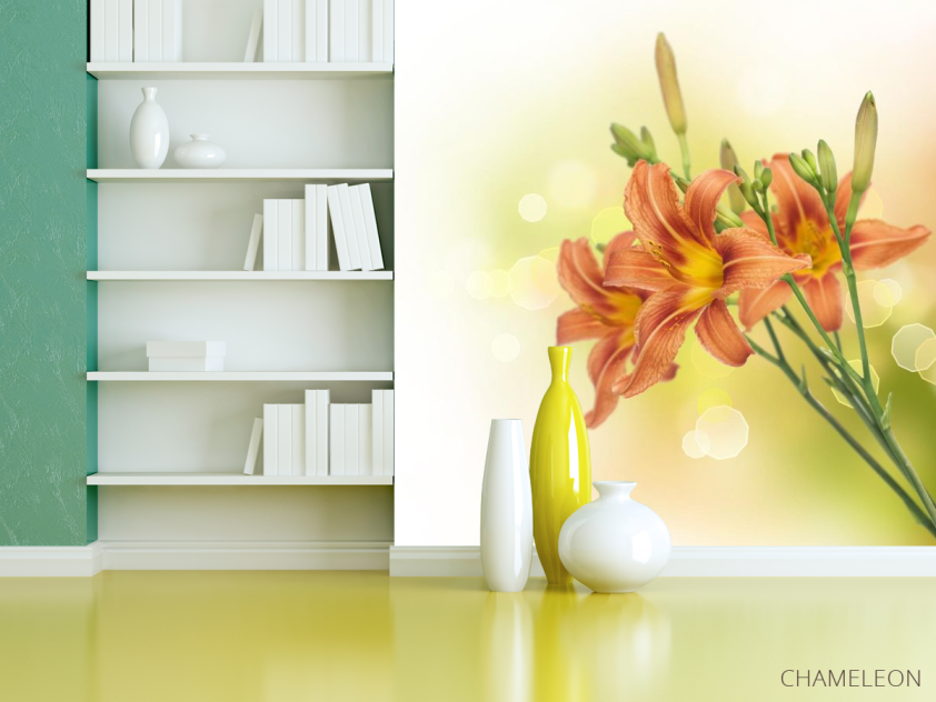 Фотообои красно-желтые лилии - 3