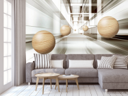 Фотообои Деревянные сферы 3д - 3