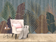 Фотообои 3д тропические листья - 4