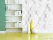 Фотошпалери білі 3Д стільники - 3