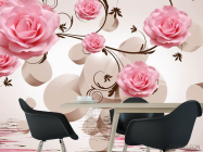 ФотообоиРозовые троянди і 3д сфери - 1