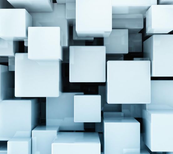 Фотообои Белые кубы в воздухе 3Д 20539