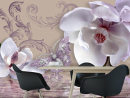 Фотошпалери 3д магнолії і брошка - 1