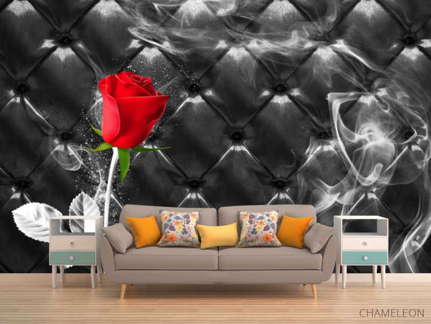 Фотообои Красная роза на фоне - 1