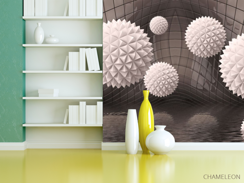 Фотошпалери Кулі 3д на коричневому тлі - 3