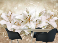 Фотошпалери Золоті лілії 3d - 1