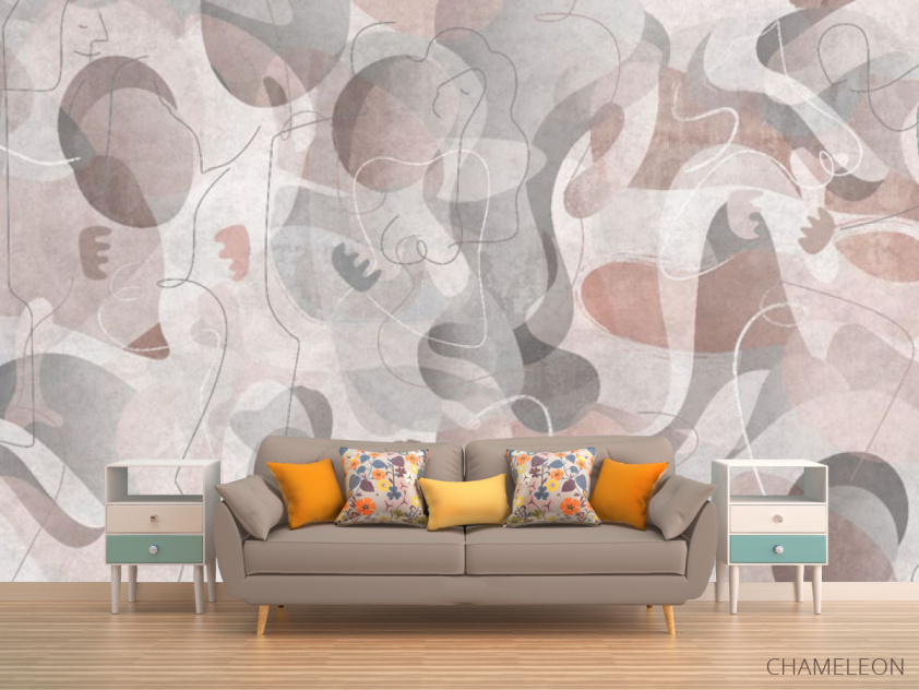 Фотообои Геометрические силуэты красные - 1