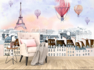 Фотообои Париж и воздушные шары - 4