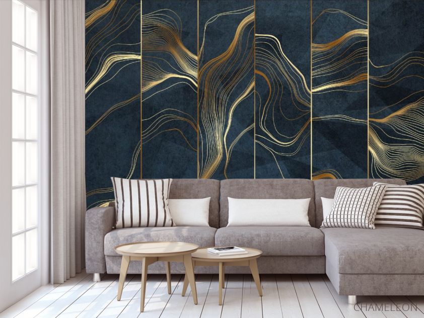 Фотообои золотые линии - 3