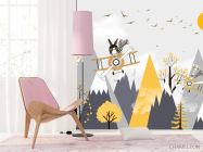 Фотошпалери Гори дитячі жовто-сірі - 4