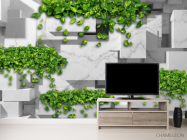 Фотообои 3д стена с цветами - 2