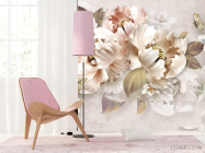 Фотошпалери золоті 3Д квіти - 4