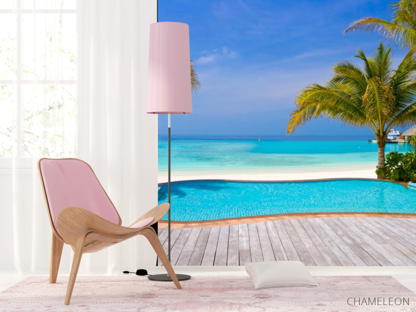 Фотошпалери Басейн і пальми на березі моря - 4