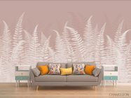 Фотообои Листья папоротника розовые - 1