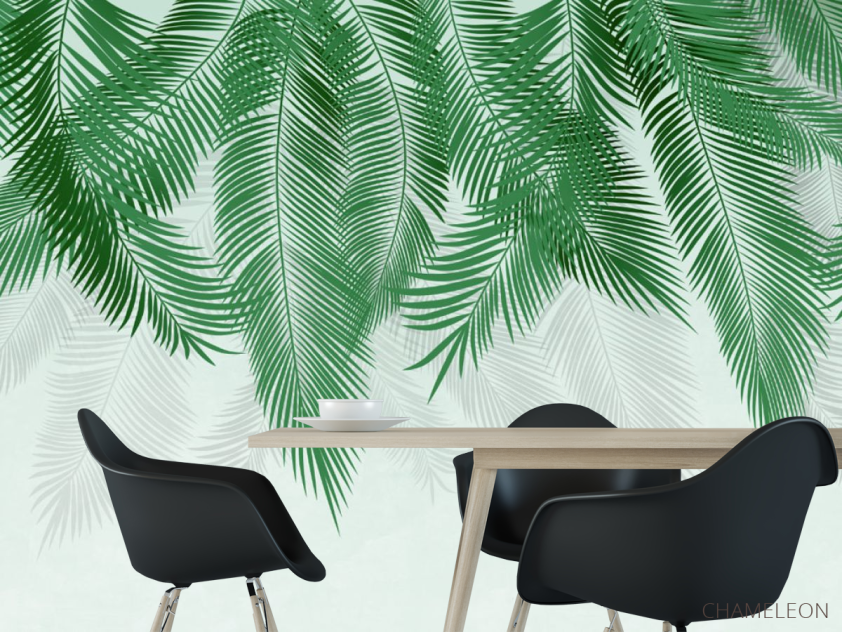 Фотошпалери пухнасті пальмове листя на стіну - 1