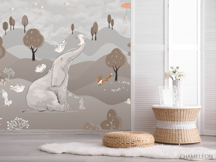 Фотошпалери Слон на галявинці - 2