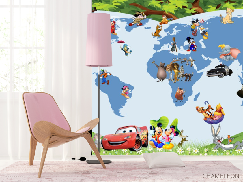 Фотошпалери Карта з діснеївськими героями - 4