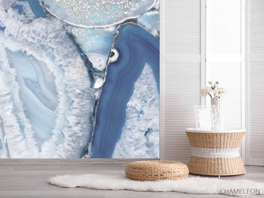 Фотошпалери Синій мармур Fluid art - 2