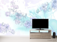 Фотообои Голубые векторные цветы - 2