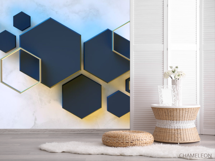 Фотообои Черные шестиугольники - 2