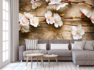 Фотообои белые цветочки на ветке - 3