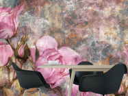 Фотошпалери Рожеві троянди Мальовані - 1