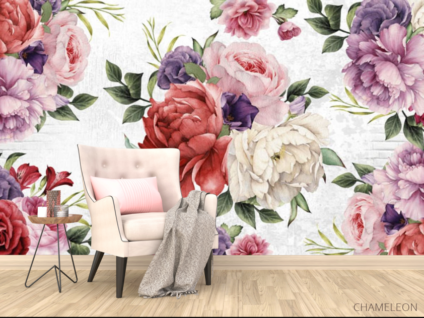 Фотообои Винтажные яркие цветы - 4