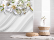 Фотошпалери Лілії на тлі атласу - 2