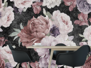 Фотошпалери Вінтажні квіти на чорному - 1