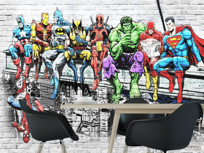 Фотошпалери Фреска арка з фламінго - 1