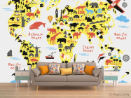 Фотообои Карта детская с животными - 1